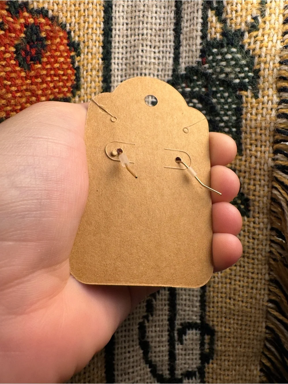 Black Cat Pumpkin Drop Earrings in Orange and Gold